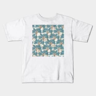 Exotic Palms No. 001 / Tropical Plants in Turquoise Kids T-Shirt